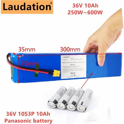 Laudation 36v lithium Battery 10s3p 10AH Panasonic 18650 Battery Built-in 10s BMS For Electric Scooter Folding Electric Bicycle