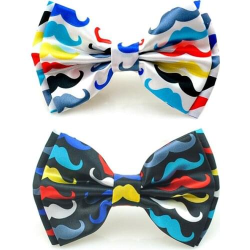 "Rainbow Mustache" Pattern Bow tie for Men Mens Unisex Tuxedo Cravat Dress Party ties Butterfly Knot Gift 2020 New Fashion