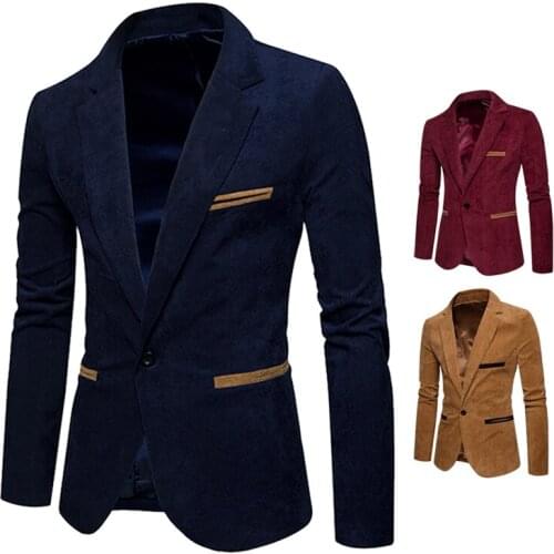 Mens Suit Jacket Korean Style Slim Leisure Fashion Business Suit Jacket