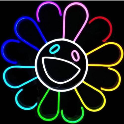 Sun face led neon light sign smile face neon lights home decoration wall lights