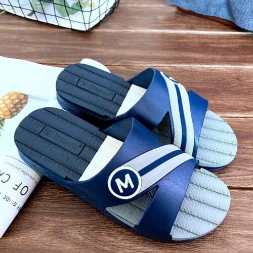 2020 New Slippers Men Summer Thick Bottom Indoor Home Couples Home Bathroom Non-slip Soft Ins Tide To Wear Cool Slippers