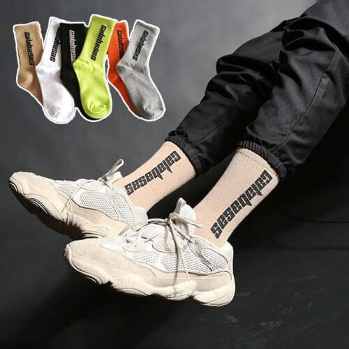 New Personality Letter Kanye West Sockings Cotton Harajuku Happy Soft Fashion Skateboard Hip Hop Funny Sport Men and Women Socks