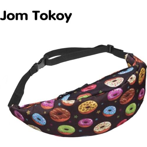 Jom Tokoy New 3D Colorful Waist Pack For Men Fanny Pack Style Bum Bag Donuts Women Money Belt Travelling Waist Bag