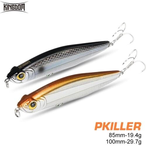 Kingdom Fishing Lures Silently Vibrating Sinking Pencil 19.4g 85mm 29.7g 100mm Jerkbaits Artificial Hard Baits Wobbler For Pike