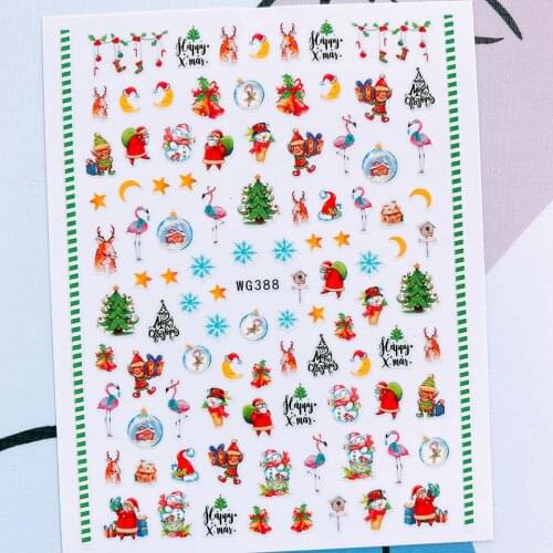 Christmas Theme Nail Tips White Snowflakes Letter Foil Nails Stickers French Manicure Design Stickers and Decals Holographic