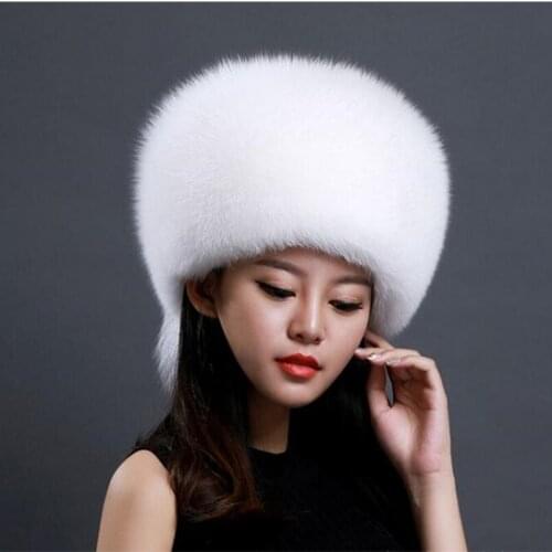 Genuine fox fur hats Cossack Style Russian Winter Hats Lady Warm Cap female ear warm winter Must H172