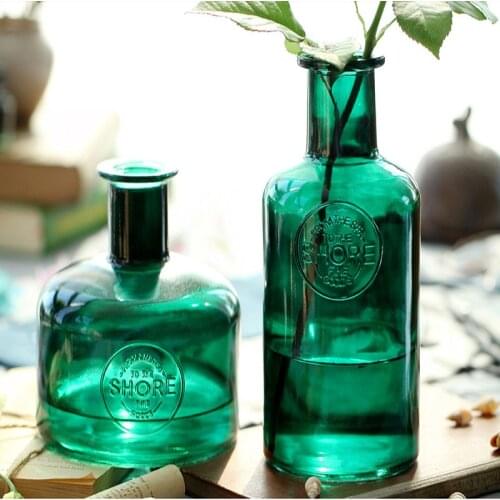 Glass Vase FlowerTerrarium Home Decor Hydroponic Green Plant Bottle Simple Modern Transparent Bottle Living Room Desk Decoration