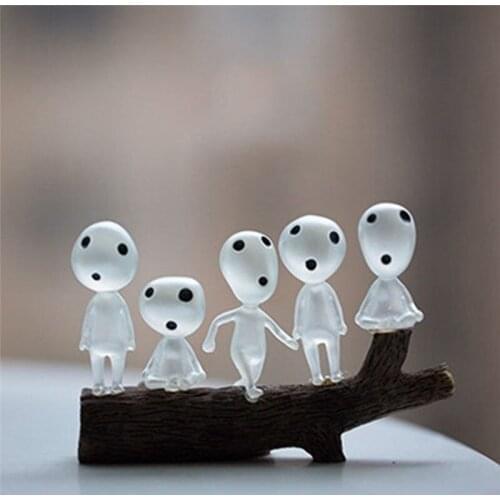 10Pcs/Set Potted Plant Luminous Doll, Creative Resin Action Figure Mini Tree Elves Dolls Model Glow in Dark Bonsai Ornament Toys