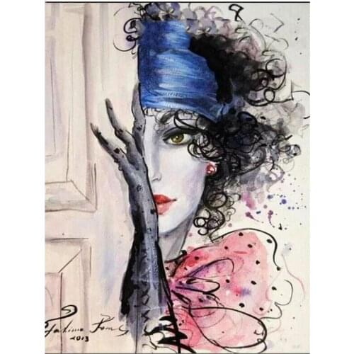 Home decoration Diamond Painting Fashion beauty Diy Diamond Embroidery 5D Full Square Round Mosaic Half fold face StickerZP-3570