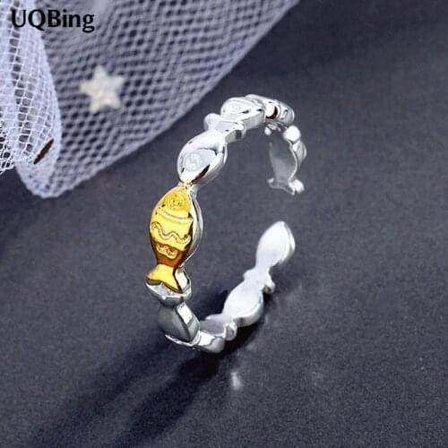 Vintage Silver Gold Color Couple Fish Finger Rings For Women 2020 Jewelry