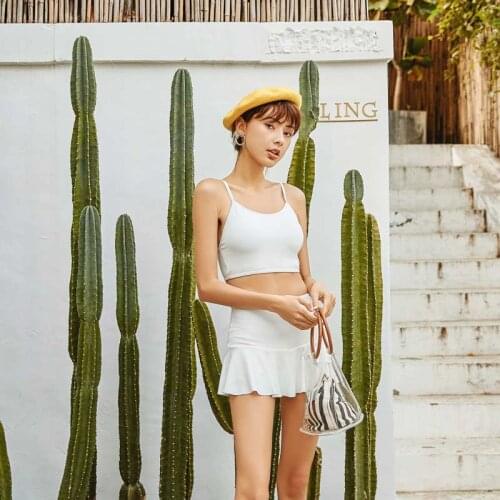 Three Pieces Women Swimsuit Padded Push Up Ladies Bikini Set Swimwear Swim Beach Wear White Bathing Suits 2019 Hot