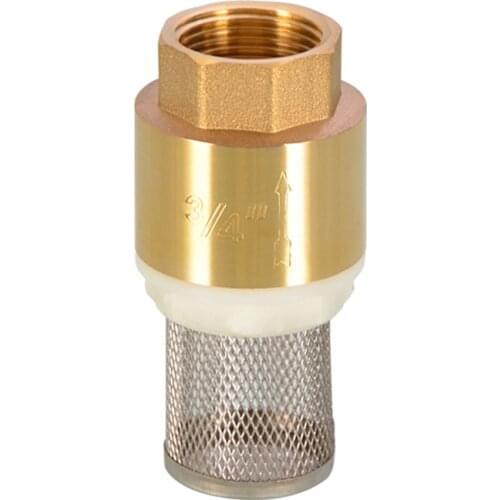 1PCS 1/2" 3/4" 1" BSPP Female Brass Check Valve Non-return With Steel Strainer Filter For Water Plumbing Pump