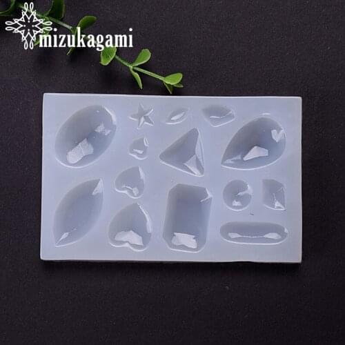 1pcs UV Resin Jewelry Liquid Silicone Mold Star Geometry Water Drop Heart Beads Resin Charms Mold For DIY Jewelry Making Molds