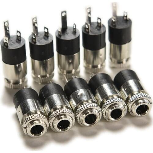 10Pcs PJ-392 3 Pin 3.5mm Stereo Headphone Audio Video Jack Socket Connector Plug With Nut for Mobile Phone MP3/MP4 Player