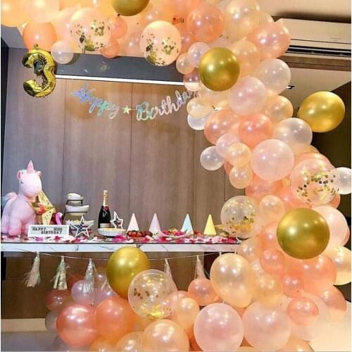 118pc/lot Rose Gold Balloon Arch Kit White Latex Garland Balloons Birthday Bachelorette Wedding Backdrop Baby Shower Party Decor