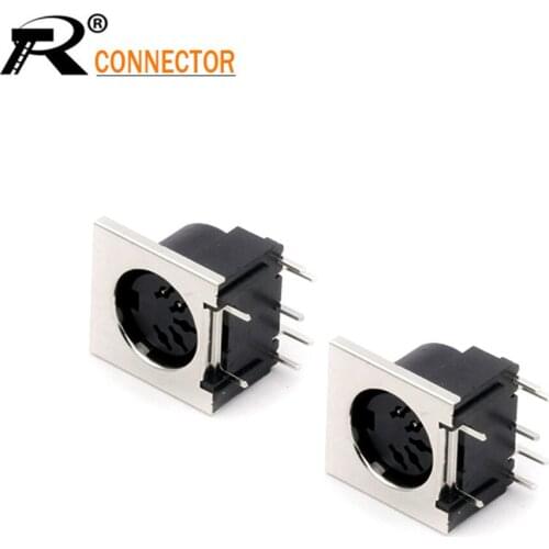 20pcs DIN connector 5 Pin DIN Female Jack Right Angle Panel Mount 90 Degree 5 Pin Female DIN Adapter Solder Type Jack Chassis