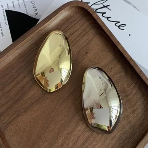 2021 Design Geometric Glossy Gold Silver Color Metal Eggshell Hairgrips Barrettes For Women Girls Party Hairwear