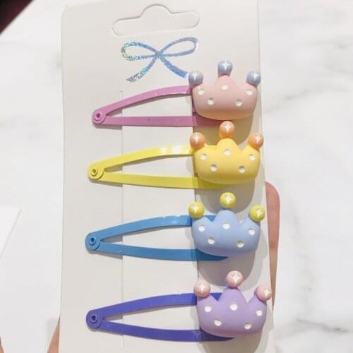 4Pcs/Set Girls Cute Floral Crown Colorfur Hairpins Children Sweet Hair Clip Barrettes Headband Kids Fashion Hair Accessories