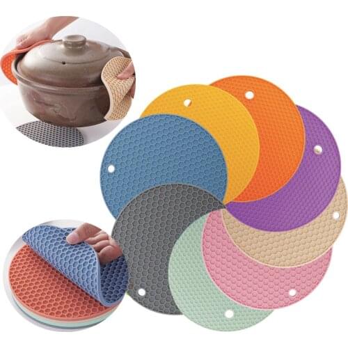 8mm Thicken Silicone Pot Holders Multipurpose Round Pot Holders Trivets Jar Openers & Spoon Rests - Extra Thick