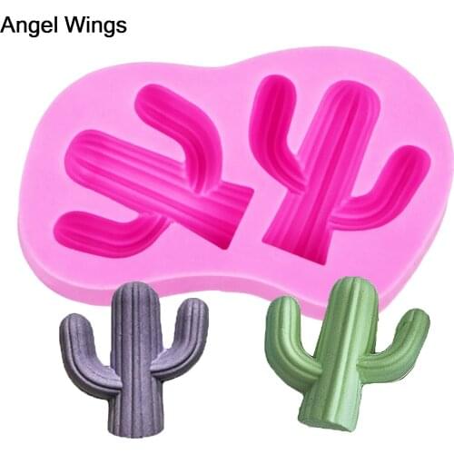 Angel Wings Food grade 3D fondant cake silicone mold cactus polymer clay chocolate pastry candy making decoration tools F1228