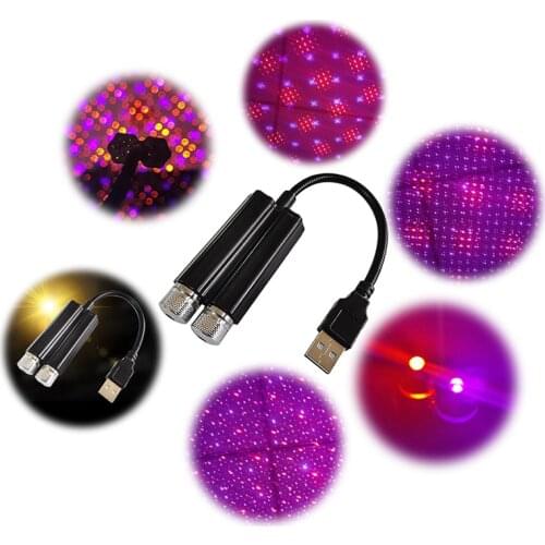 Atmosphere Lamp Car Roof Star Light Interior LED Starry Atmosphere Ambient Projector USB Decoration Night Decor Galaxy Lights