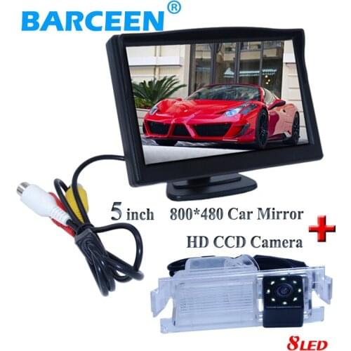 New arrival 5" car rear monitor+8 led car reserve camera for Kia K2 Rio hatchback ceed 2013/Hyundai Solaris(verna) hatchback