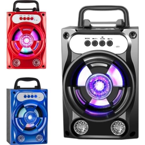 Wireless Bluetooth Speaker USB TF Card U Disk Subwoofer Support Multimedia Loudspeaker Colorful Lights Waterproof Outdoor