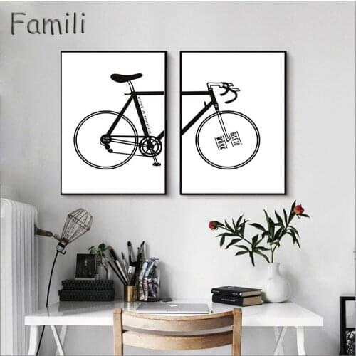 Black White Bicycle Art Print Poster Modern Nordic Wall Painting Art Picture Canvas Painting Home Decoration No Framed