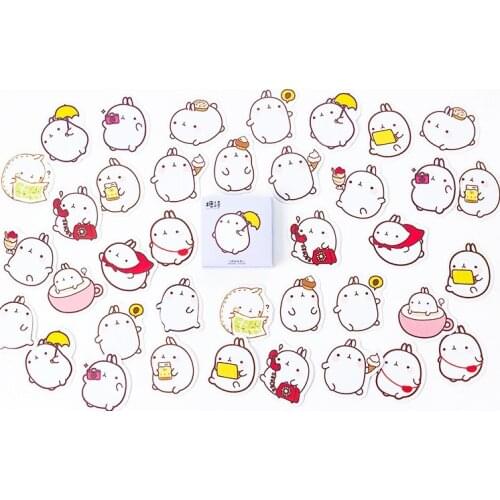 Happy rabbit decorative sticker(1pack=45pieces)