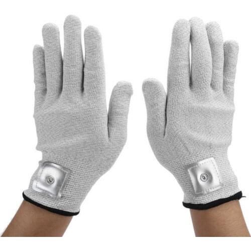 Conductive Electrotherapy Massage Electrode Gloves Relax Shock Wire Tens Machine Therapy Hand Massager Tool Wireless Gloves