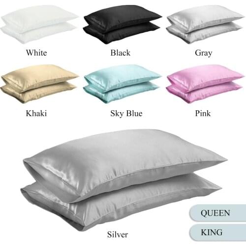 Smooth Silk Pillow Case Bedding Pillowcase Soft Satin Multicolor Simulation Silk Single Pillow Covers Home Decor