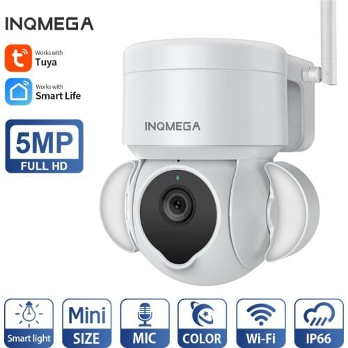 INQMEGA 5MP TUYA Smart Waterproof and Moistureproof Dual Voice Support Alexa Google Home Dual Floodlight Courtyard Camera