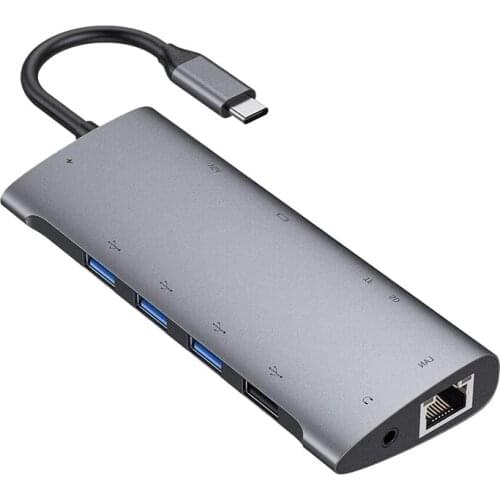 USB C Hub,Type C Hub Adapter with 1080P VGA,4 USB 3.0/2.0 Ports,USB C Power Delivery Port,RJ45 Gigabit Ethernet