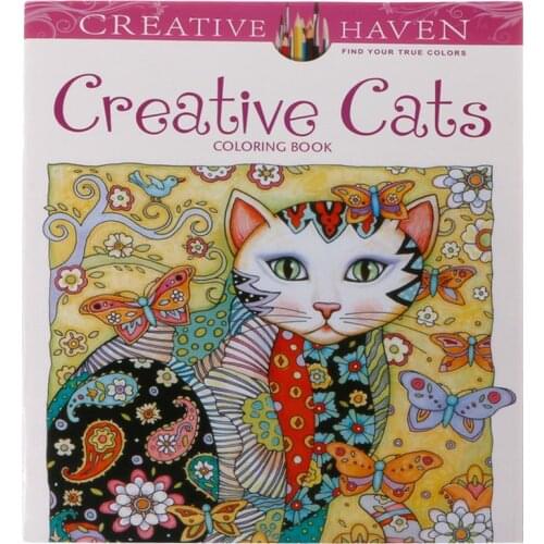 24 Pages Creative Cat Coloring Book Kill Time Painting Drawing Book For Children