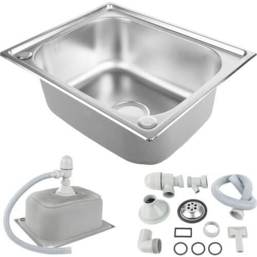 Stainless Steel Kitchen Sink Sink Dish Basin With Drain Basket And Drain Pipe Kitchen Hardware Accessories HWC