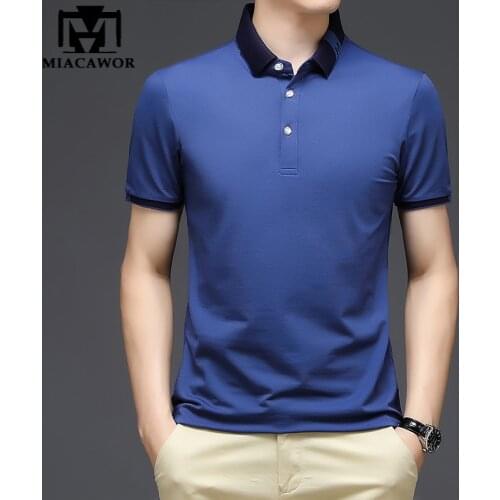 MIACAWOR Short Sleeve Polos For Men