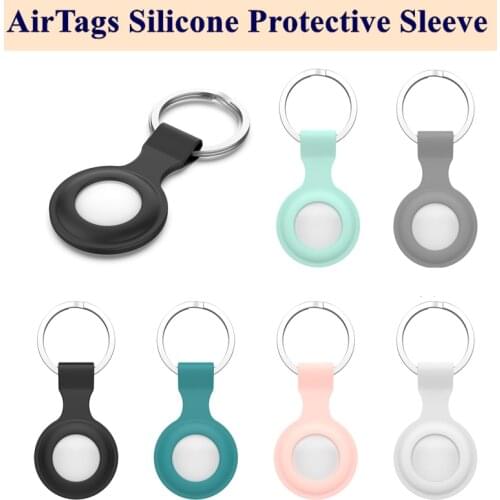 Soft Silicone For Apple Airtags Locator Case Protective Sleeve Metal Ring Buckle Sports Soft Plastic Shell Airtag