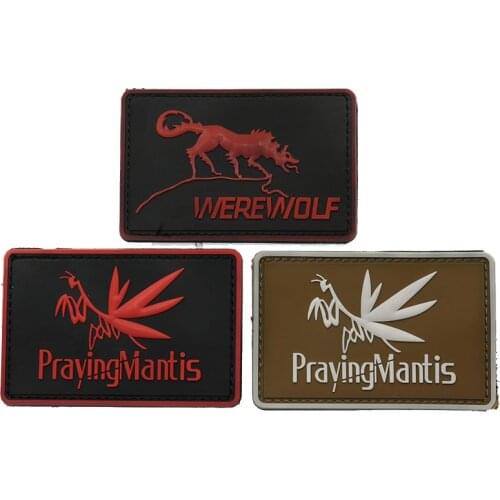 Red/Mud Mantis PVC Armband American Mercenary Organization Werewolf Legion Morale Badge Clothing Backpack Hat Decoration Patch