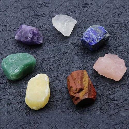 Fashion Natural raw materials 7pc Wisdom Tree Chakra Reiki Healing Natural Stone cure for Jewelry making charm accessorie