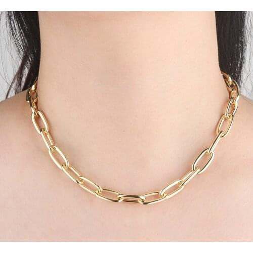 2020 New Hot Copper Plating Gold High Quality Exaggerated Personality Clavicle Chain Thick Chain Fashion Necklace