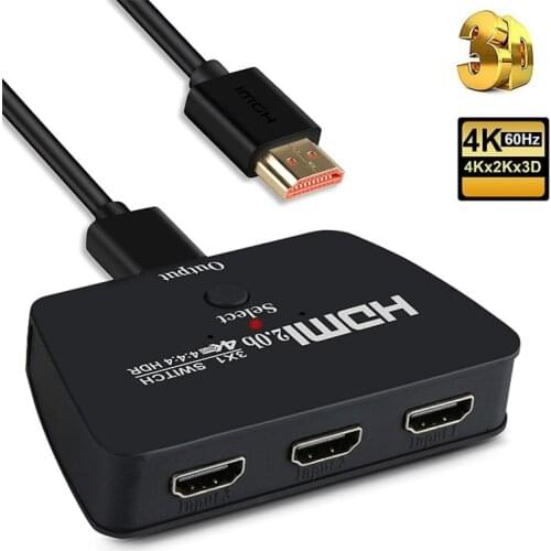 Full HD 1080P 4K*2K HDMI Switch 3 in 1 out Support HDMI 2.0 HDCP 2.2 Color format RGB (YUV:4:4:4)