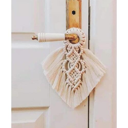 Durable Hand-knitted Cotton Rope Tapestry Hanging Art Decoration Widely Use Handmade Ornament Exquisite for Living Room