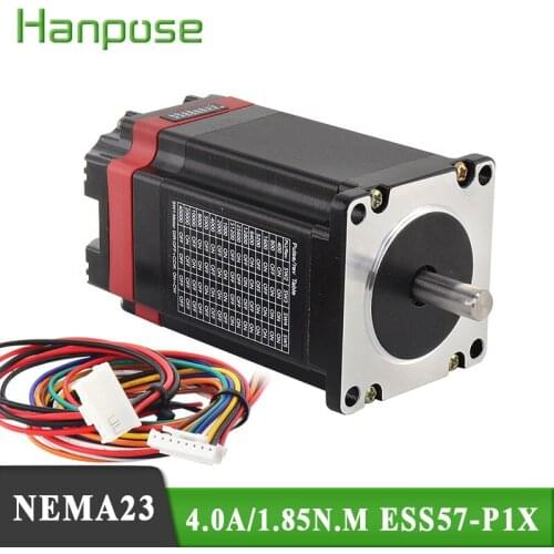 Nema23 servo Stepper Motor 4-Leads 4.0A 1.85N.m 76mm ESS57-P1X Drive servo motor integrated machine for CNC milling machine