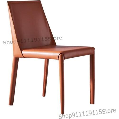 Northern Europe Simple Modern Family Saddle Dining Chair Italian Light Luxury Milk Tea Coffee Shop Restaurant Hotel Chair Back C