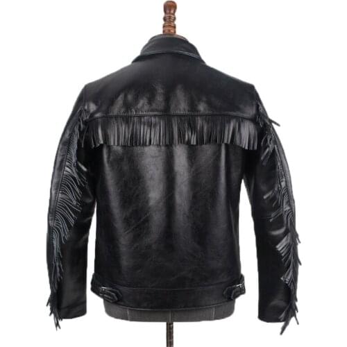 Super Offer! P675 Read Description! Asian Size High Quality Genuine Horse Leather Slim Classic Horsehide Stylish Rider Jacket