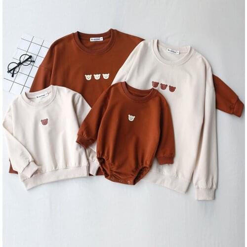 Family Matching Sweatshirts Long Sleeve Mother Daughter Clothes Cotton Family Look Father Son Baby T-Shirts Mommy And Me Clothes