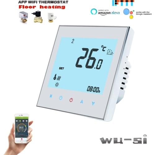 Floor heating wifi thermostat,Control electric actuator NC / NO,works with Alexa Google home ,24VAC, 95-240VAC option