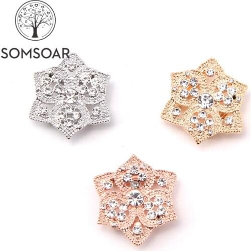 Somsoar Jewelry 2.5cm Crystal Flower big size Slide Charms fit 10mm Mesh Bracelet and Leather Wrap Bracelet 10pcs/lot