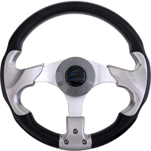 Universal Replacement 31.5cm Aluminum Alloy Yacht Marine Pontoon Boat Steering Wheel 3 Spoke 3/4 inch Shaft & Soft PU Foam Grip