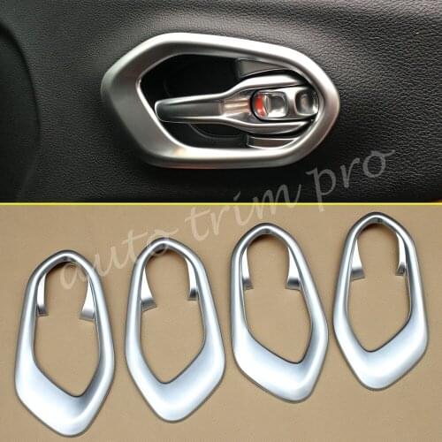 4X Chrome ABS Inner Door Handle Switch Cover Trim Fit For Jeep Cherokee KL Accessories 2014 2015 2016 2017 2018 2019 Parts